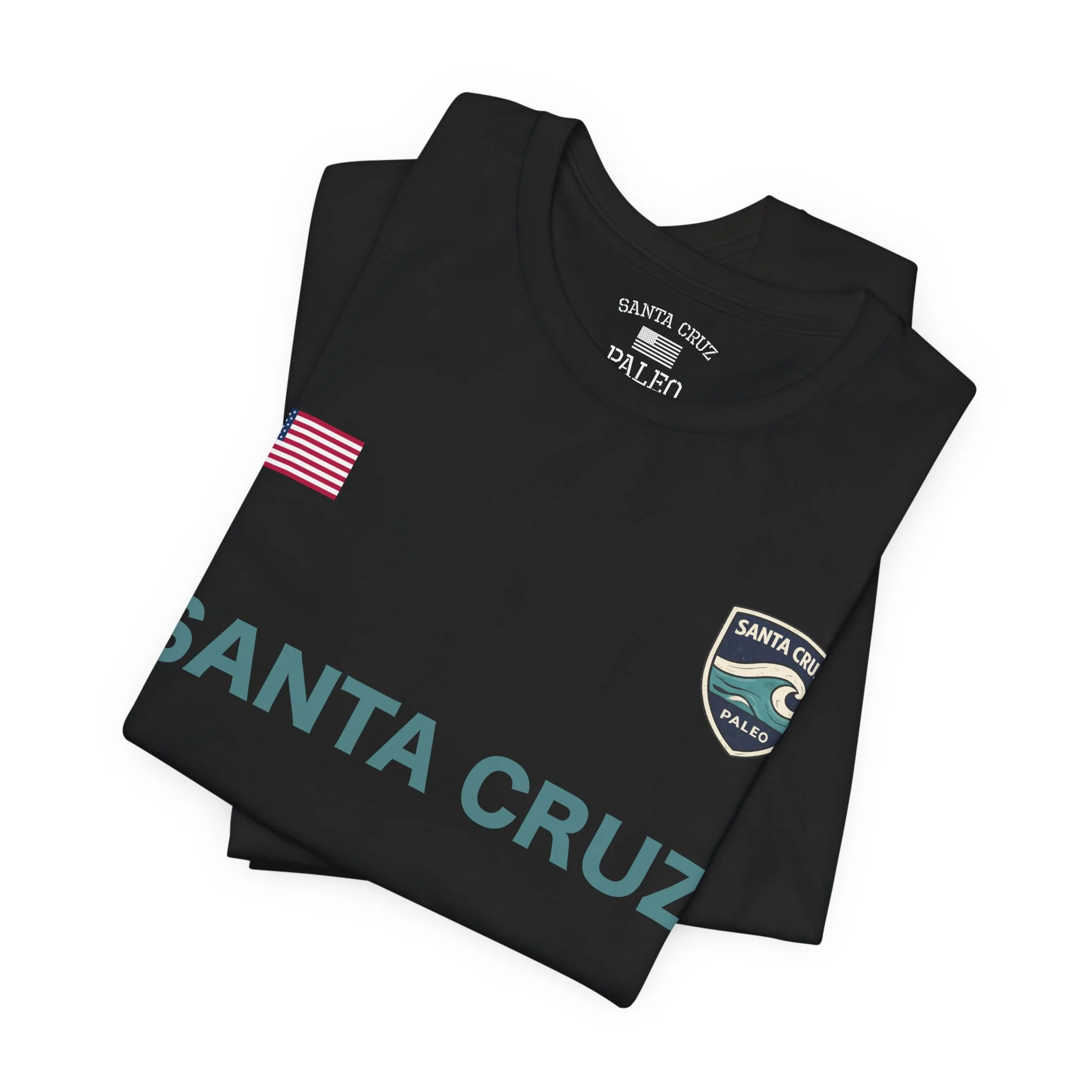 Santa Cruz Soccer T-Shirt black with blue text - Image 3