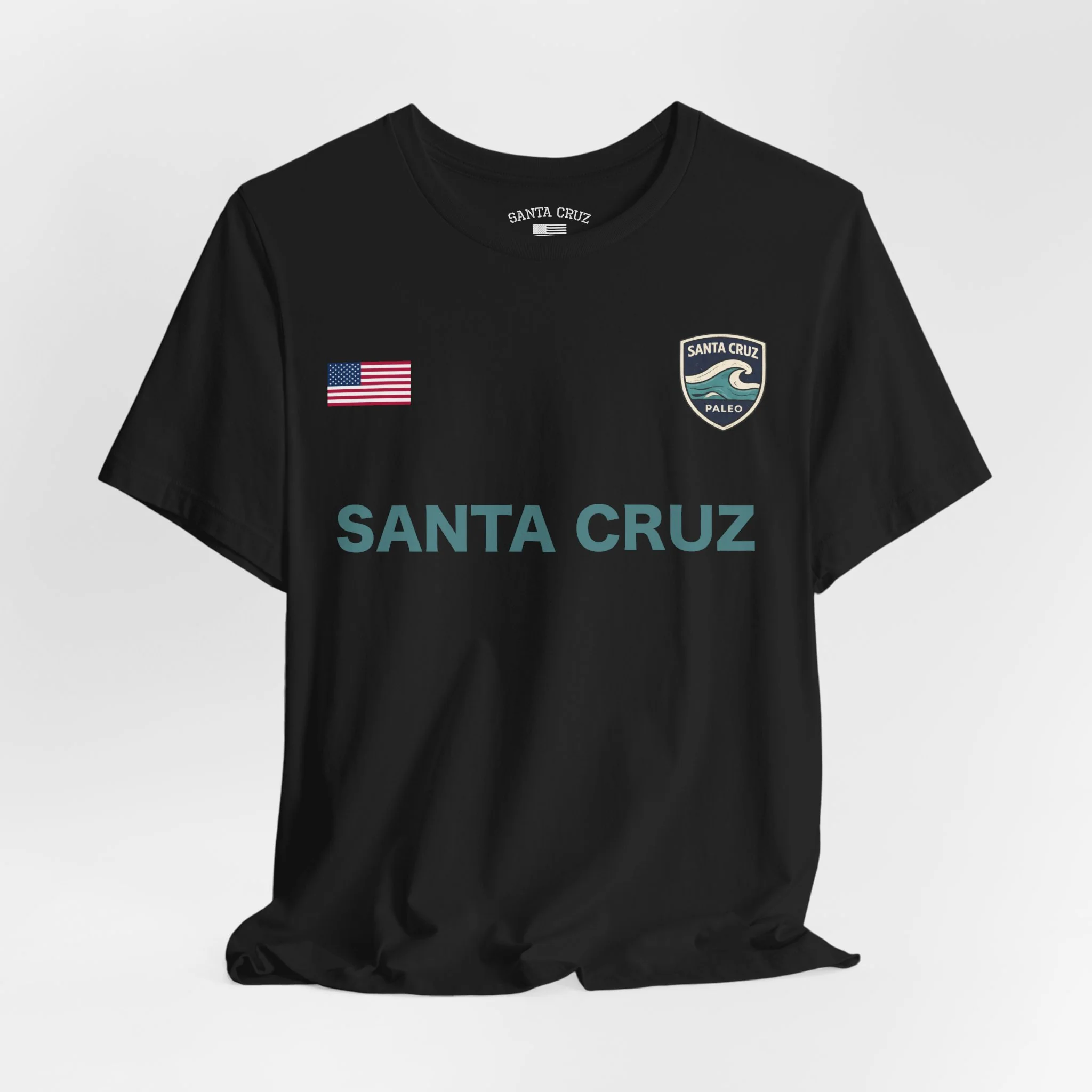 Santa Cruz Soccer T-Shirt black with blue text - Image 4