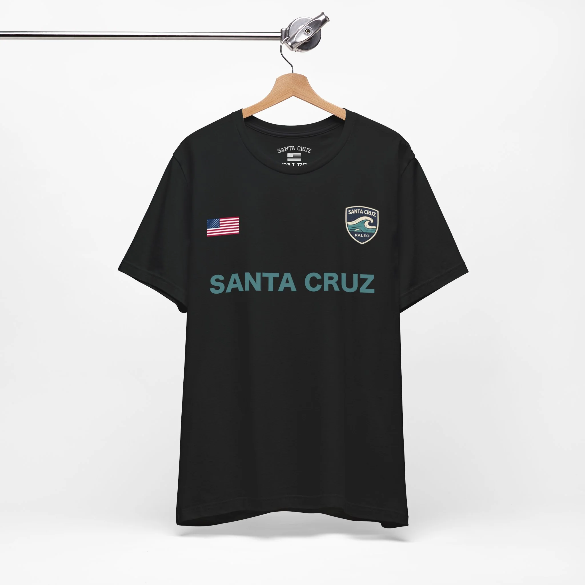 Santa Cruz Soccer T-Shirt black with blue text - Image 5